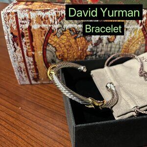 D̲a̲v̲i̲d̲ ̲Y̲u̲r̲m̲a̲n̲ 7mm Double Gold X Bracelet